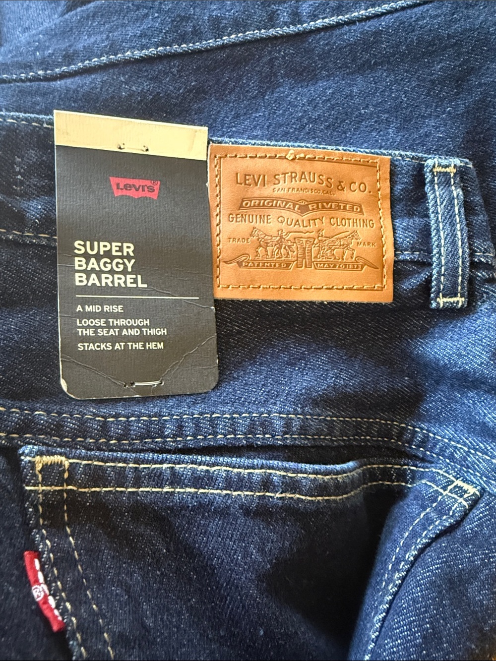 NWT $110 Levi's X Revolve Super Baggy Barrel Jeans 27X32 Blue - Picture 12 of 12
